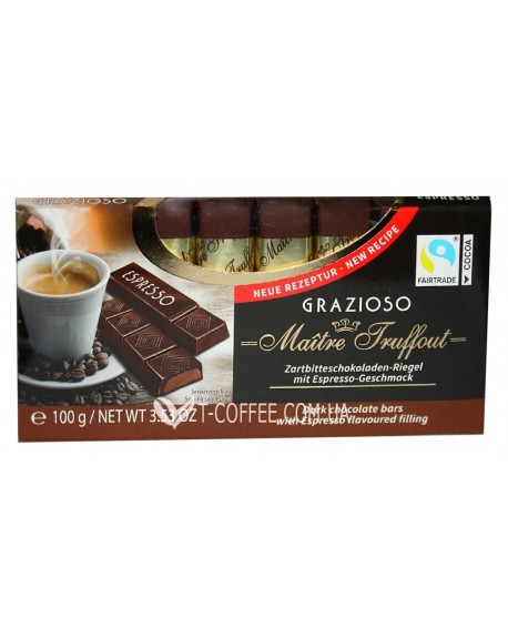 Шоколад MAITRE TRUFFOUT Grazioso Espresso Еспресо 8 x 12,5 г (9002859037221)
