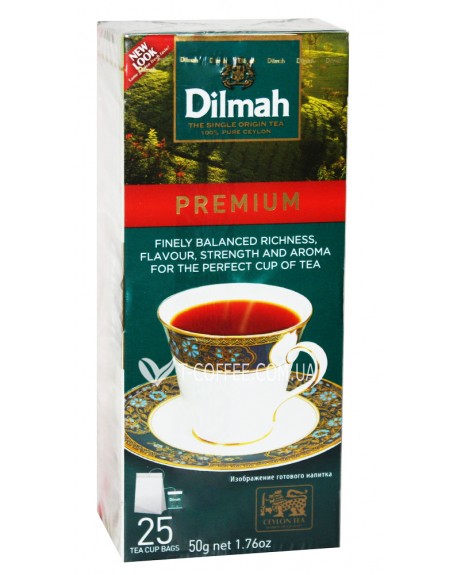 Чай DILMAH Premium Ceylon Tea Преміум Цейлонський 25 x 2 г (931263122633)