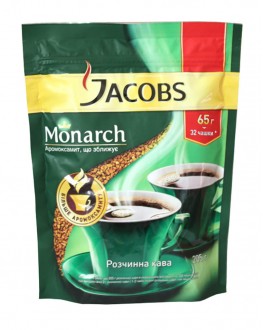 Кава JACOBS Monarch розчинна 65 г економ. пак.