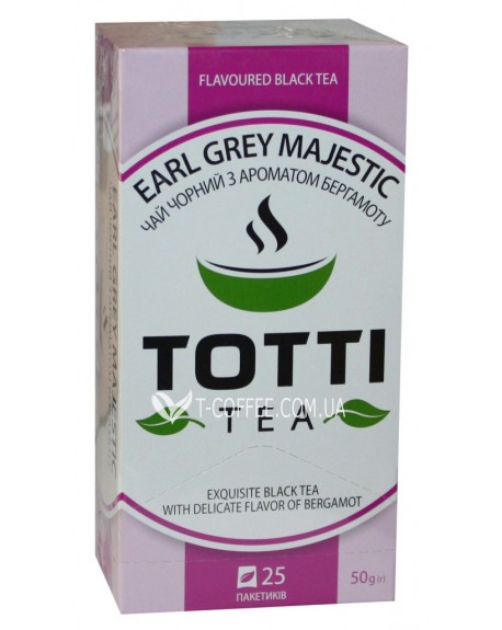 Чай TOTTI Earl Grey Majestic Ерл Грей 25 x 2 г (8719189233186)