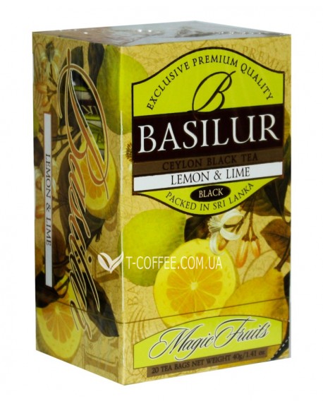 Чай BASILUR Lemon Lime Лимон Лайм - Чарівні Фрукти 20 х 2 г (4792252001077)