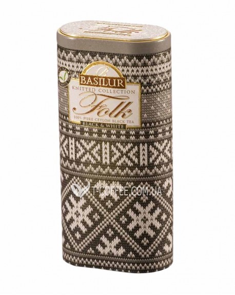 Чай BASILUR Folk Black White Фолк Чорне і Біле - В'язана 100 г ж/б (4792252918139)