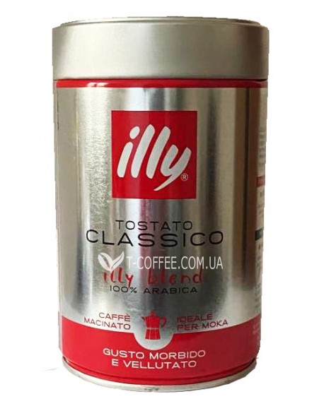 Кава ILLY Moka для турки, гейзерної кавоварки мелена 250 г ж/б (8003753915050)