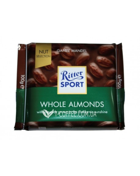 Шоколад RITTER SPORT Whole Almonds Молочний Мигдаль 100 г