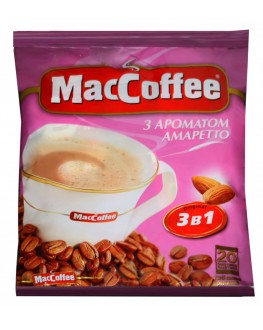 Кава MACCOFFEE 3в1 Amaretto Амарето розчинна 20 х 18 г економ.пак. (8887290109888)
