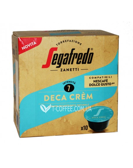 Кава SEGAFREDO Dolce Gusto Crema Deca Crem без кофеїну в капсулах 10 х 7,5 г (8003410232773)
