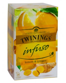 Чай TWININGS Infuso Lemon Ginger Лимон Імбир 20 х 1,5 г (070177177669)