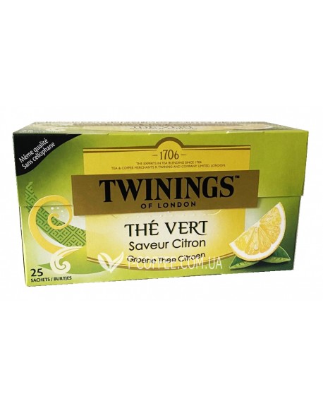 Чай TWININGS The Vert Citron Intense Зелений Лимон 25 х 2 г (5055953900100) 