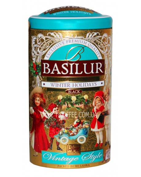 Чай BASILUR Winter Holidays Зимові Канікули - Вінтаж 100 г ж/б (4792252935259)