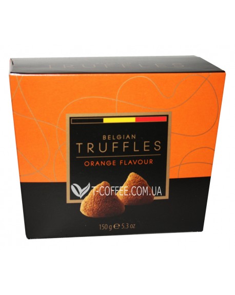 Цукерки BELGIAN TRUFFLES Orange Flavour Апельсин 150 г в коробці (5420066370049)