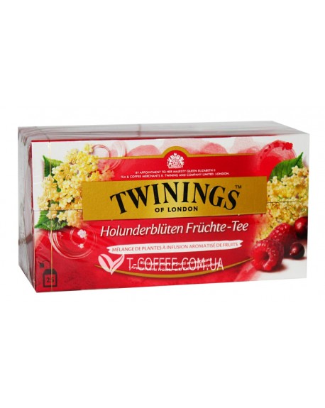 Чай TWININGS Cranberry Raspberry Elderflower Журавлина Малина Квіти Бузини 25 х 2 г (070177212469)