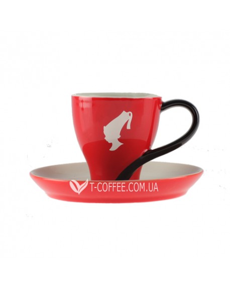 Чашка з блюдцем JULIUS MEINL Меланж порцелянова червона 120 мл