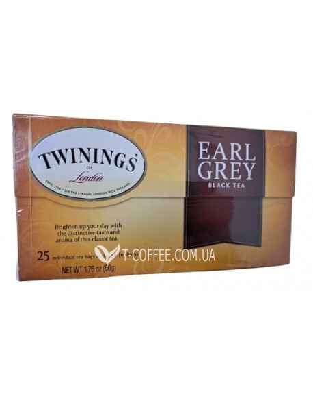 Чай TWININGS of London Earl Grey Ерл Грей 25 х 2 г (070177267742)
