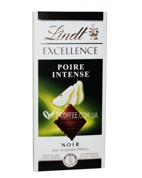 Шоколад LINDT Excellence Dark Chocolate Poire Intense Чорний Груша 100 г (7610400087360)