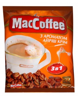 Кава MACCOFFEE 3в1 Irish Cream Ірландський Крем розчинна 20 х 18 г економ.пак. (8887290109857)