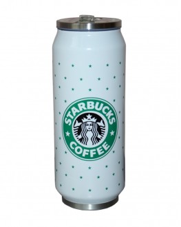 Термобанка STARBUCKS металева біла 500 мл