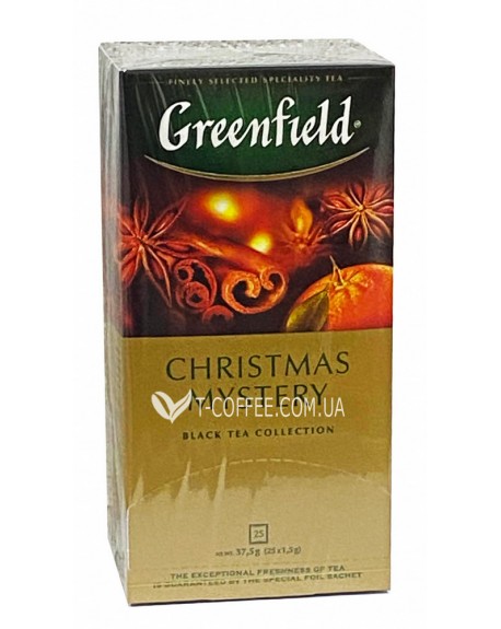 Чай GREENFIELD Christmas Mystery Чорний зі Спеціями 25 х 1,5 г (4823096802480)