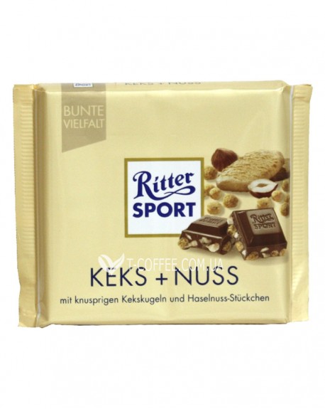 Шоколад RITTER SPORT Keks Nuss Молочний Печиво Горіх 100 г