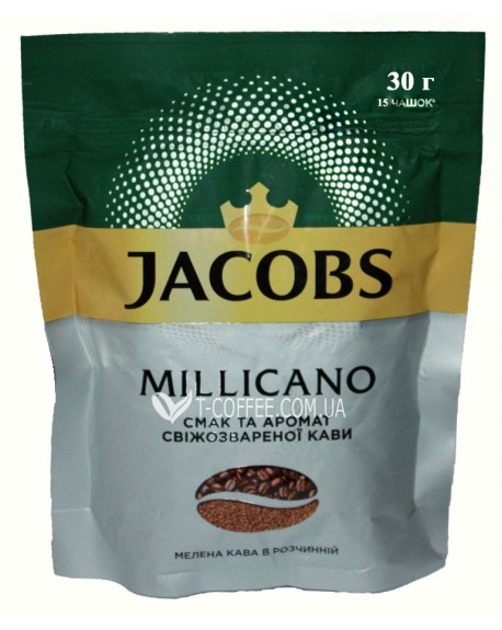 Кава JACOBS Monarch Millicano цільнозернова розчинна 30 г економ. пак. (4820206290267)