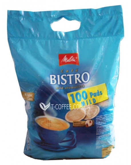 Кава MELITTA Bistro Mild-Aromatisch в монодозах (чалдах, таблетках) 100 х 7 г (4002720004111)