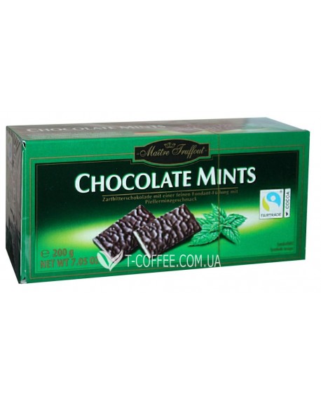 Шоколад MAITRE TRUFFOUT Chocolate Mints М'ята 200 г (9002859044694)