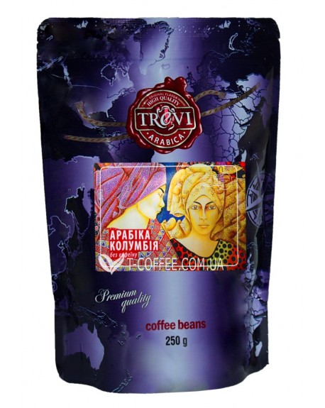 Кава TREVI Арабіка Колумбія без кофеїну зернова 250 г (4820140050835)