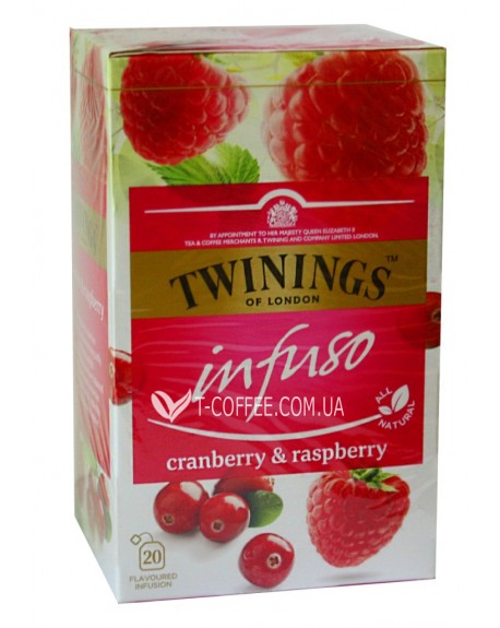 Чай TWININGS Infuso Cranberry Raspberry Журавлина Малина 20 х 2 г (070177177614)