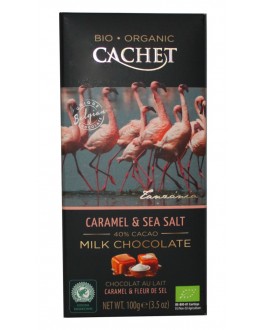 Шоколад CACHET Bio Organic Milk Chocolate Caramel Sea Salt Молочний Карамель Сіль 100 г (5412956213482)