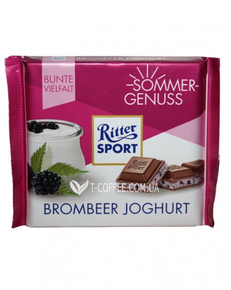 Шоколад RITTER SPORT Brombeer Joghurt Молочний Ожина Йогурт 100 г
