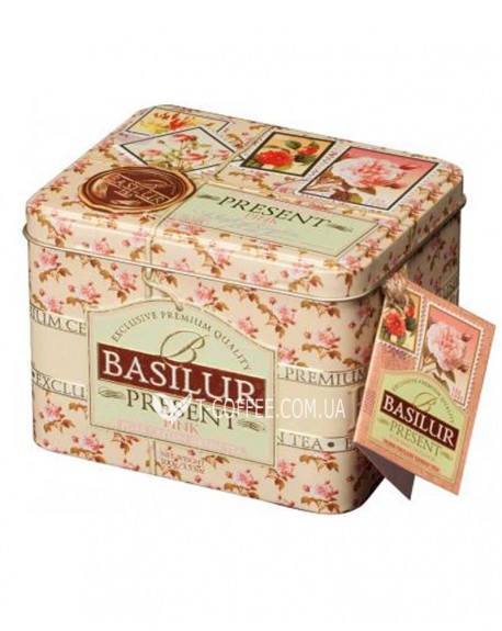 Чай BASILUR Pink Caddy Розовый Подарок - Праздничная 100 г ж/б (4792252100282)