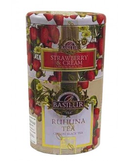 Чай BASILUR Strawberry and Cream Ruhunu Полуниця з Вершками Рухуну - Квіти і Фрукти Цейлону 100 г ж/б (4792252940673)