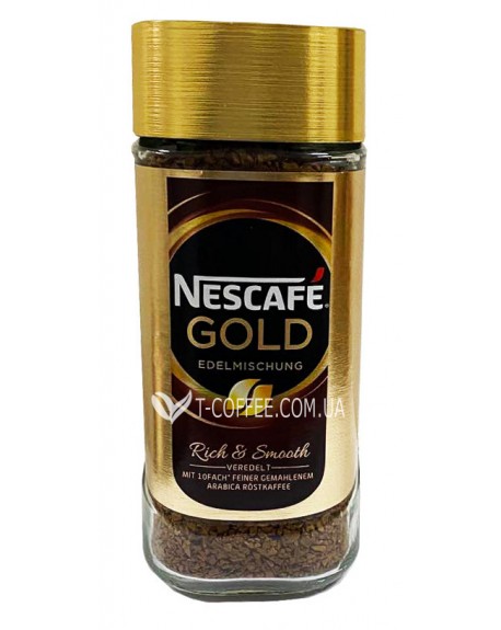 Кава NESCAFE Gold Edelmischung цільнозернова розчинна 100 г скл. б. (9002100100315)