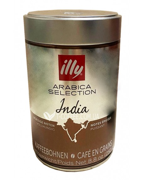 Кава ILLY India Arabica Selection зернова 250 г ж/б (8003753167299)