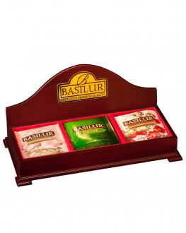 Скринька для чаю відкрита BASILUR Wooden Boxes 3 відділення